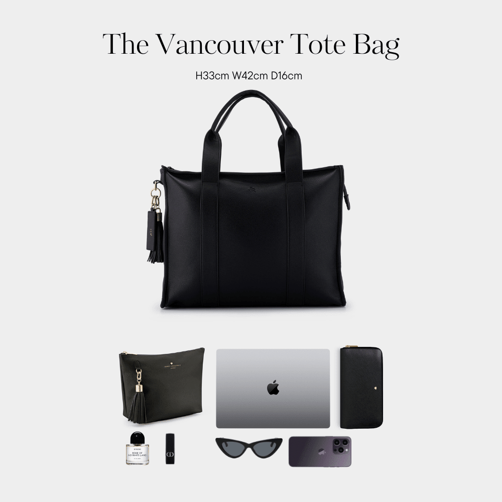 Maxi Taylor Tote Bag Black Vegan Leather *Pre - order* - JLR London