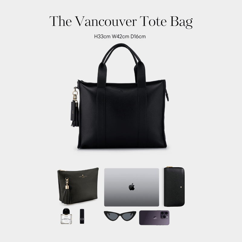 Black Vancouver Tote Bag