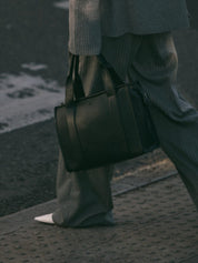 Black Medium Taylor Tote Bag - Vegan Leather *Pre - order* - JLR London