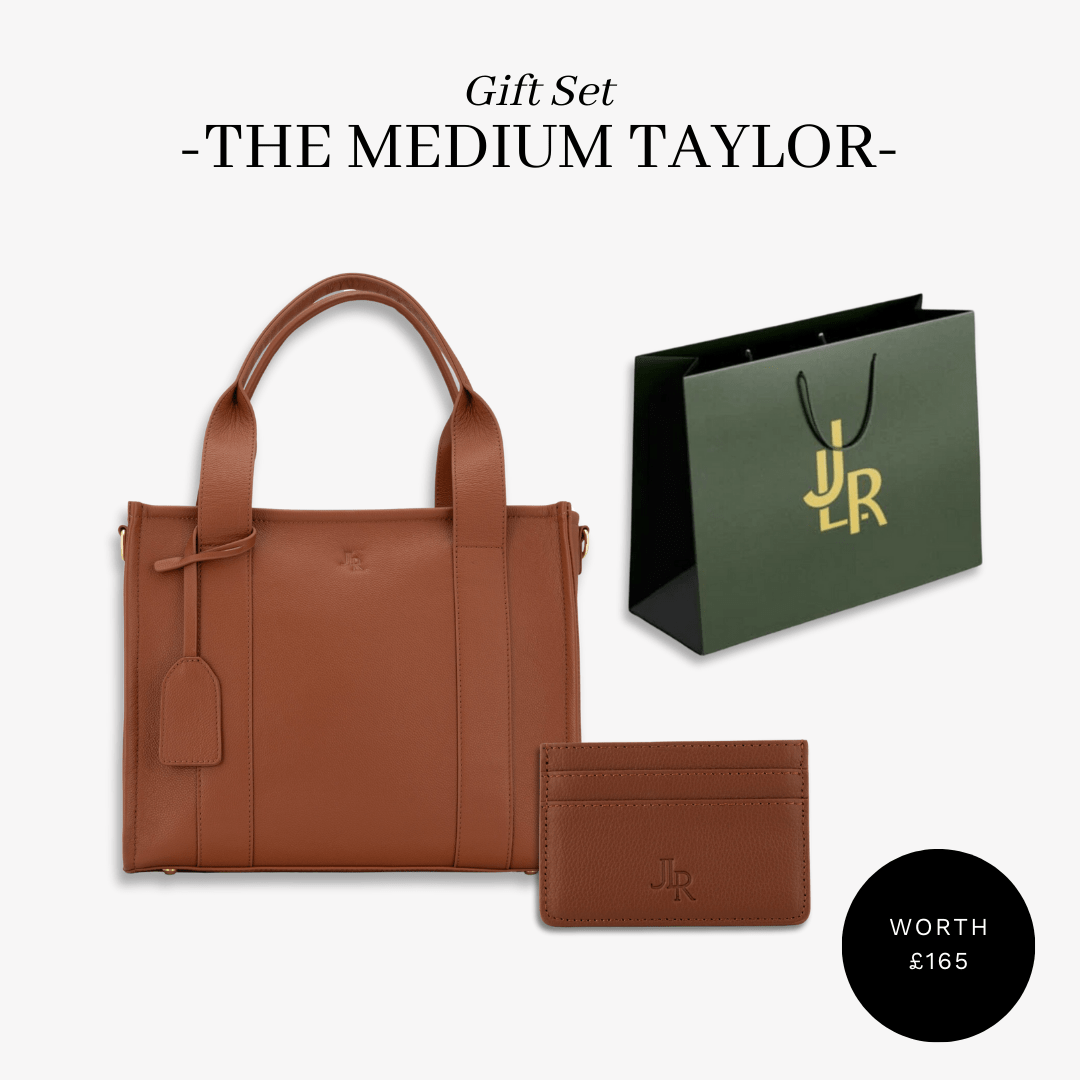 The Medium Taylor & Card Holder | Gift Set - Tan - JLR London