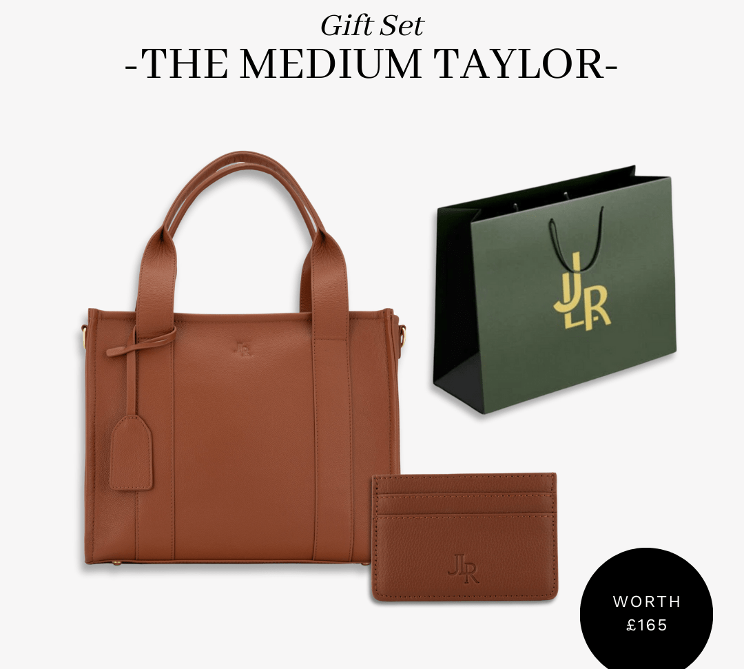 The Medium Taylor & Card Holder | Gift Set - Tan - JLR London