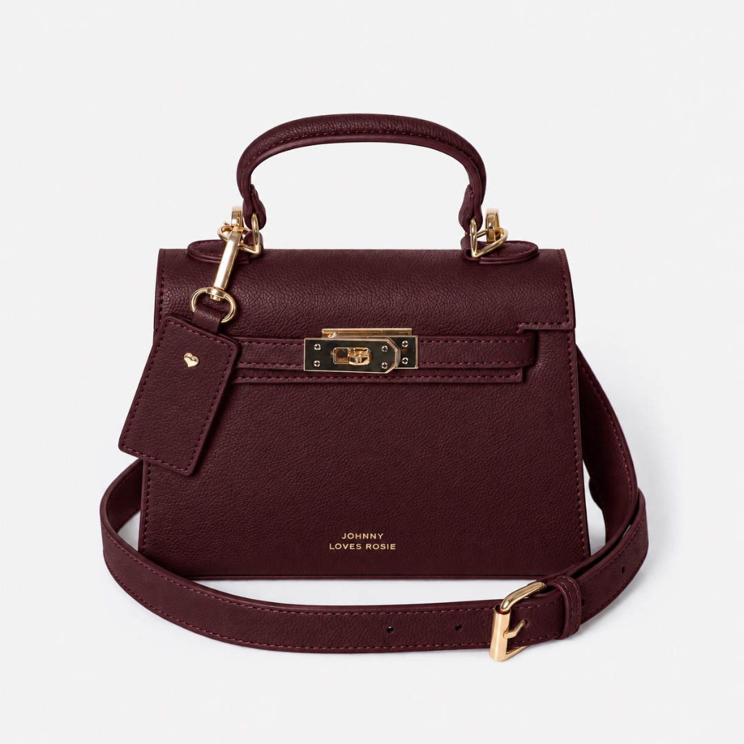 Willow Top Handle Tote Bag - Burgundy
