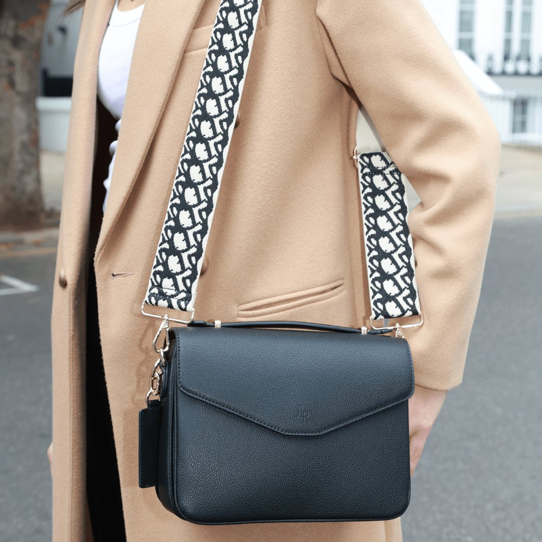 Kensington luxe leather top handle bag Black