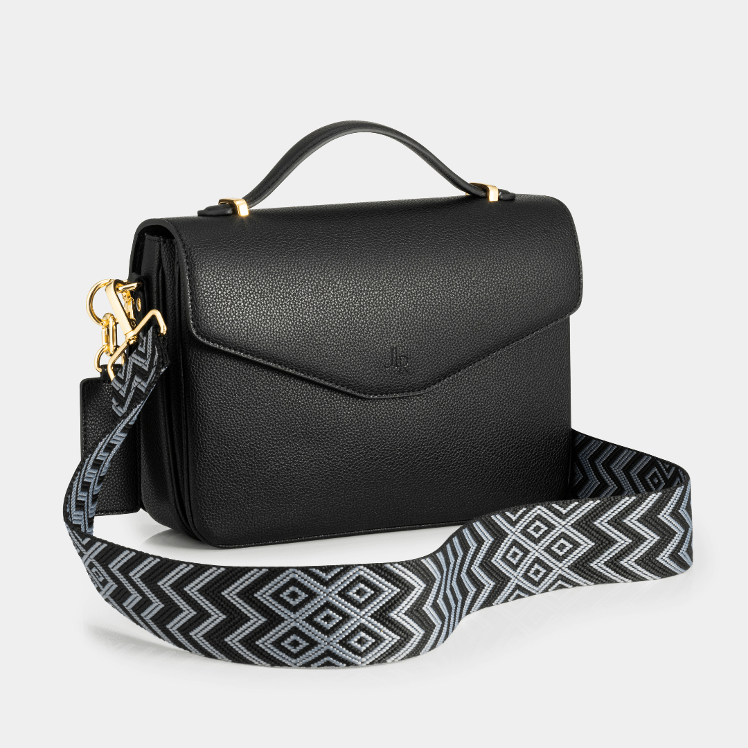 Kensington luxe leather top handle bag Black