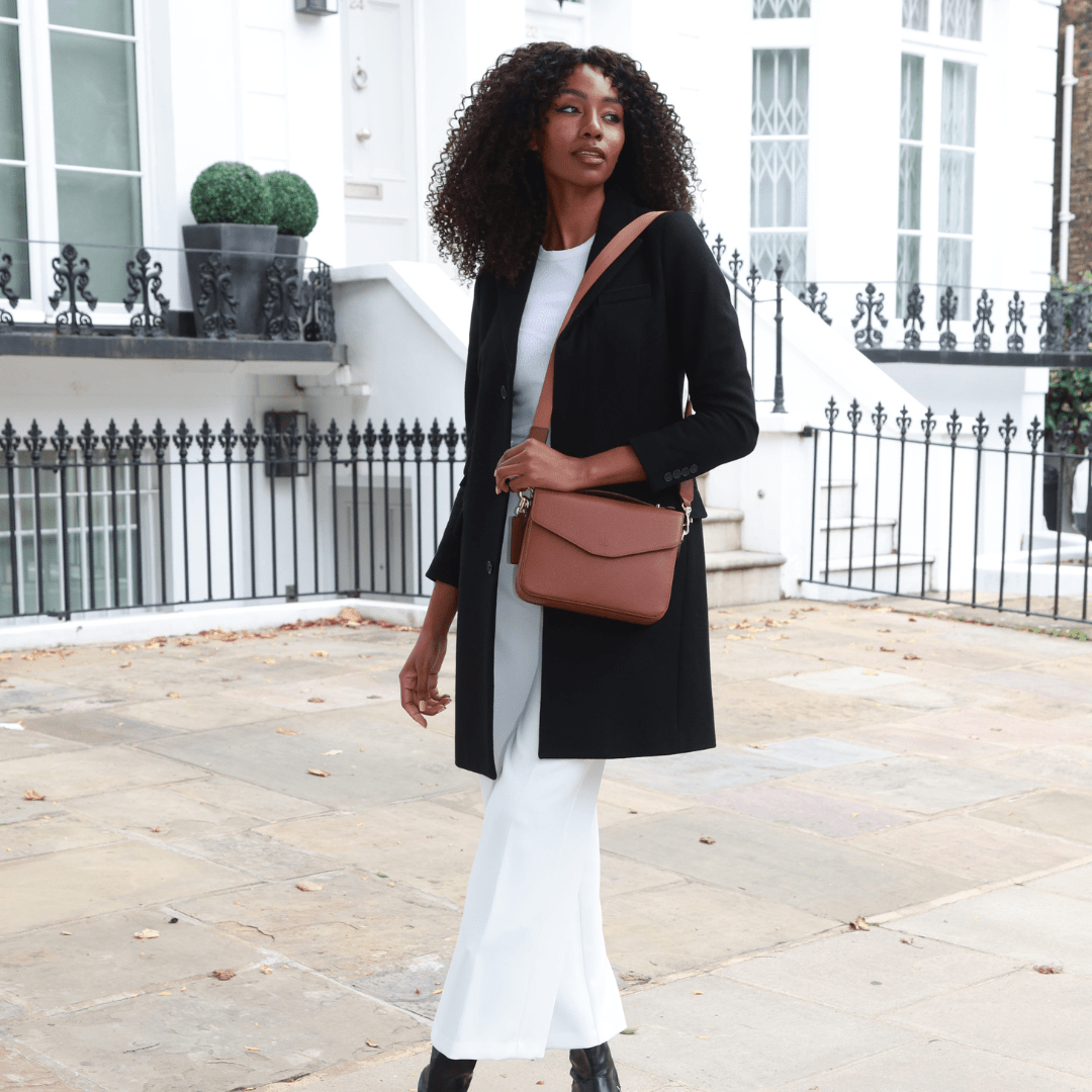 Kensington luxe leather top handle bag Tan