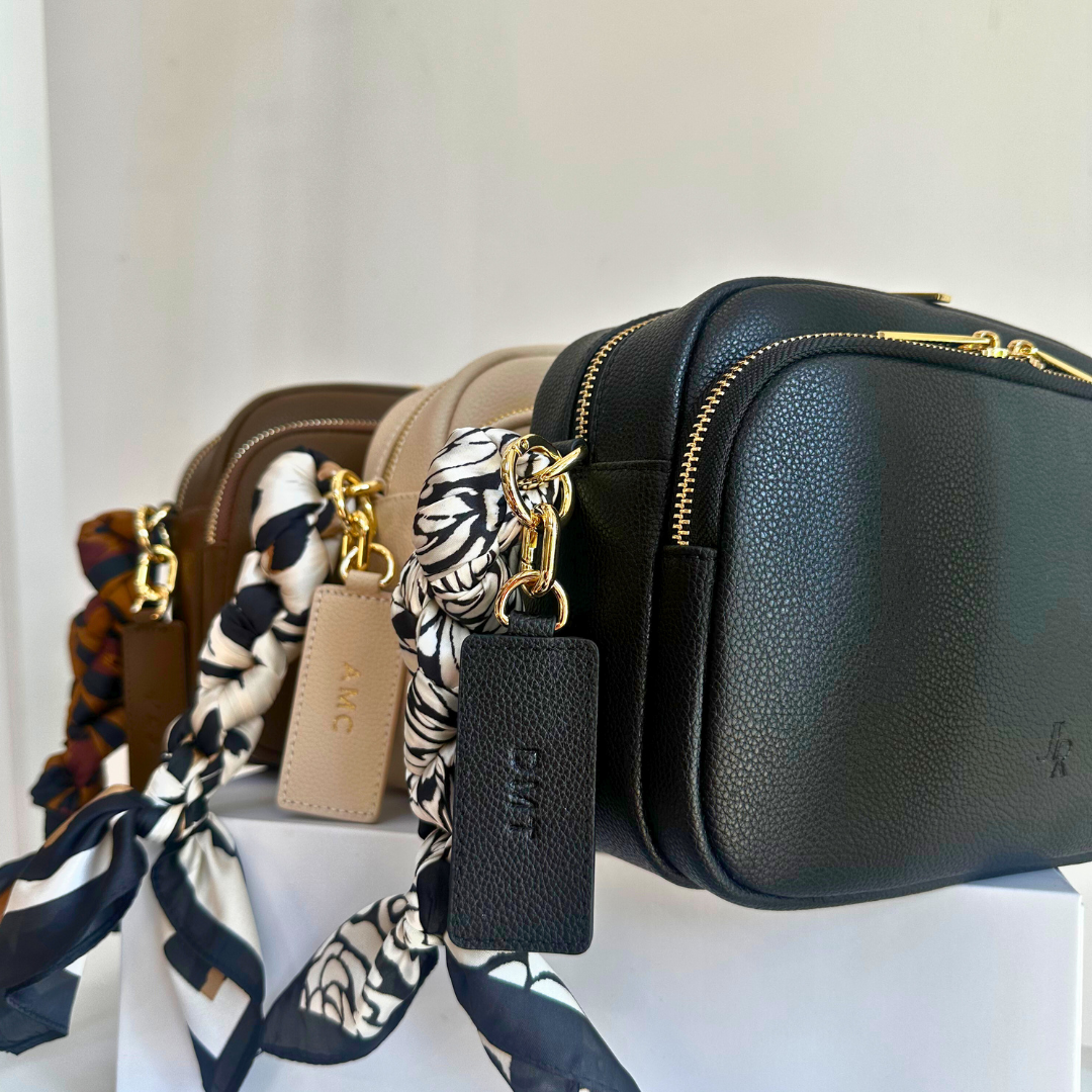 Chelsea Midi Crossbody luxe leather bag Stone