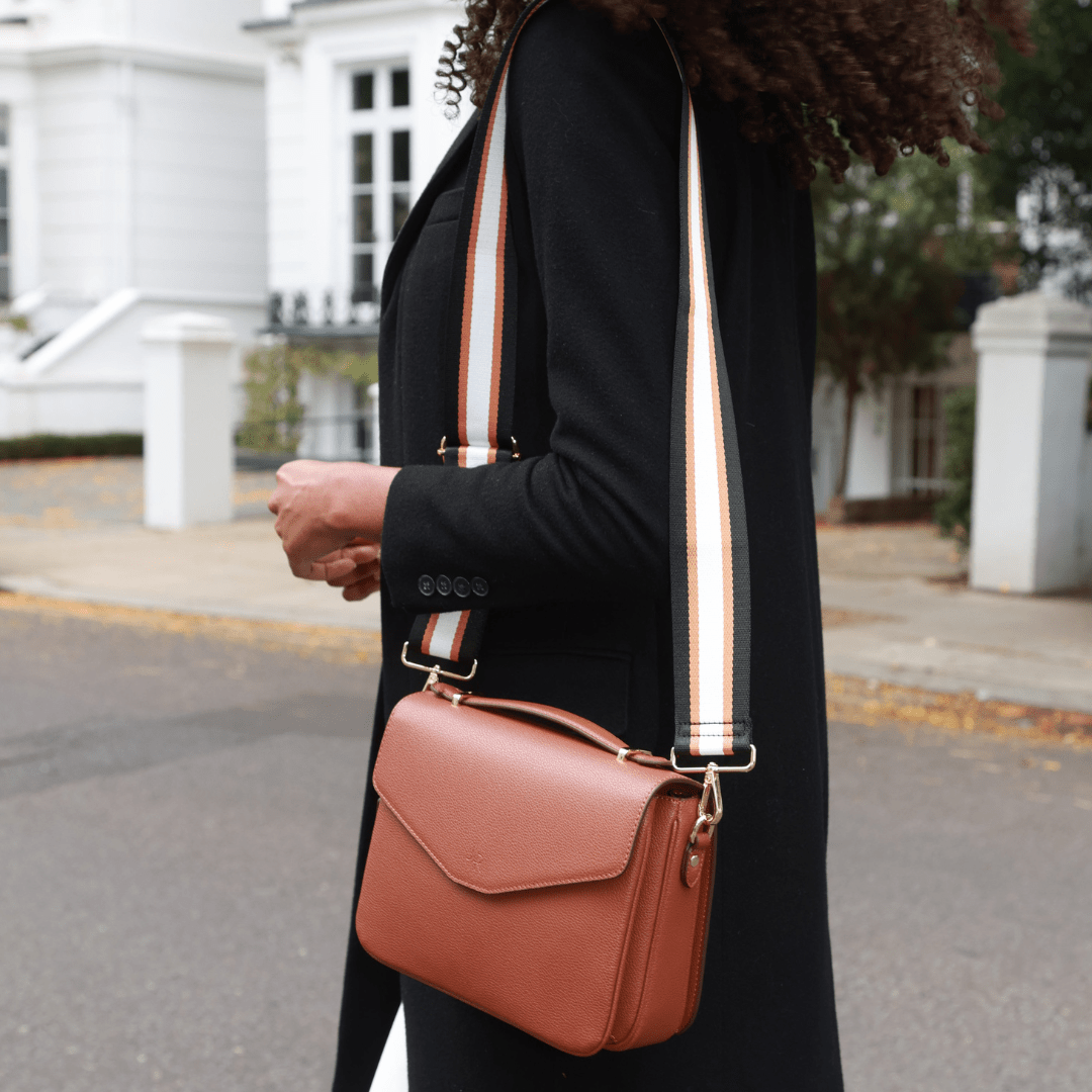 Kensington luxe leather top handle bag Tan