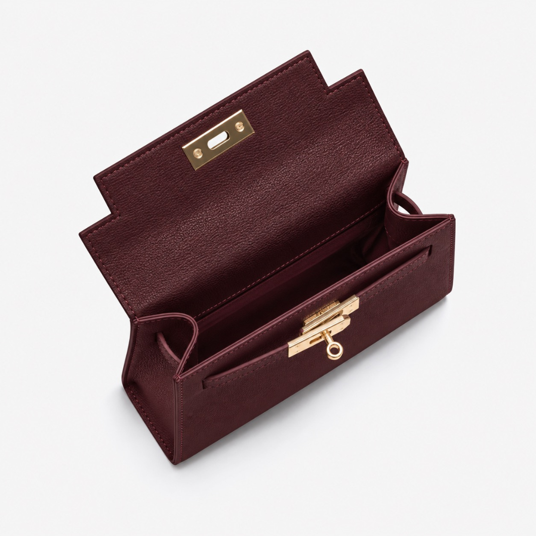Willow Top Handle Tote Bag - Burgundy