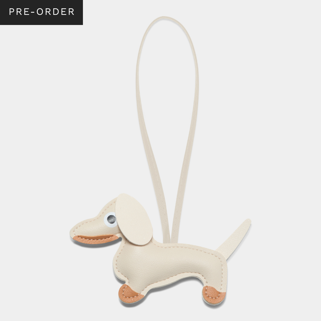 Dachshund Dog Charm – Cream & Tan