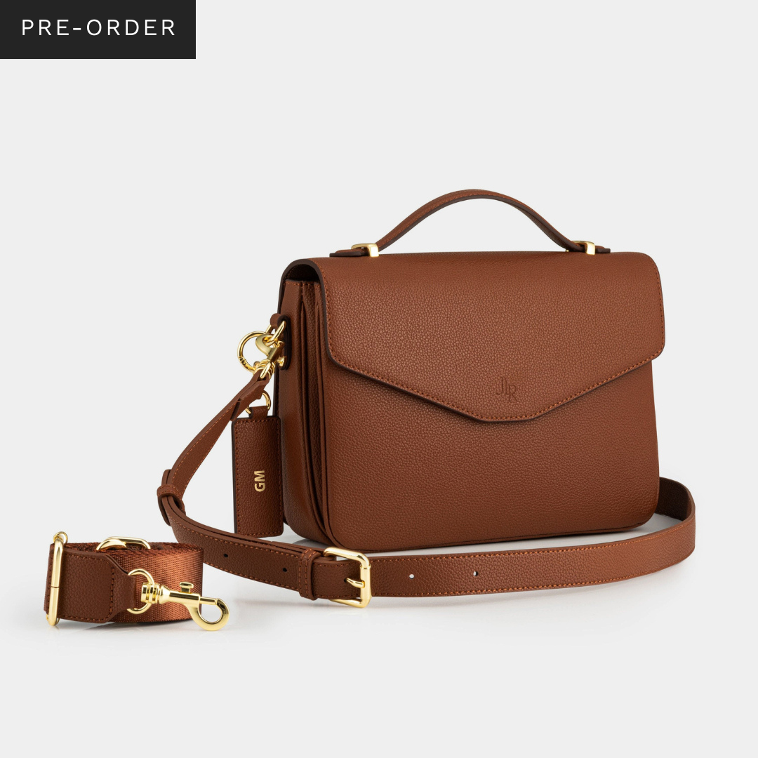 Kensington luxe leather top handle bag Tan