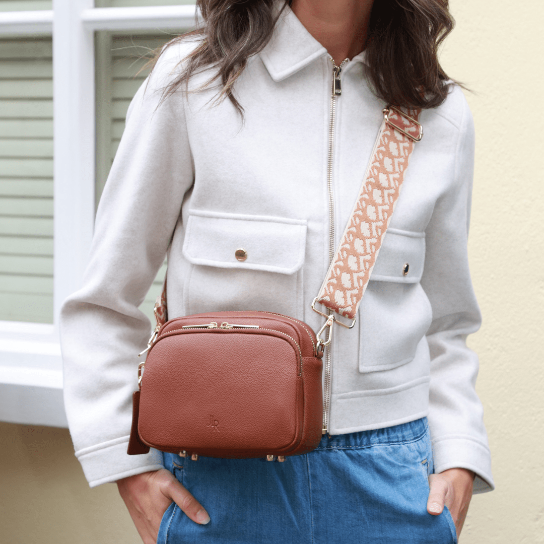 Chelsea Midi Crossbody luxe leather bag Tan