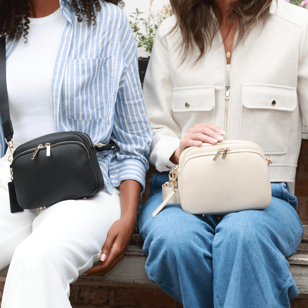 Chelsea Midi Crossbody luxe leather bag Stone
