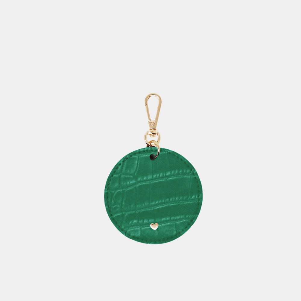 Green Luxe Croc Arlo Circle Keyring - Johnny Loves Rosie - JLR London