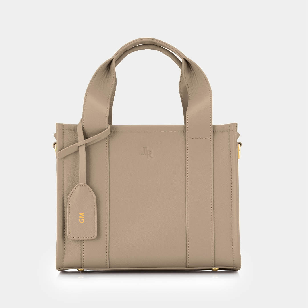 Mini Taylor luxe leather Tote bag - Taupe