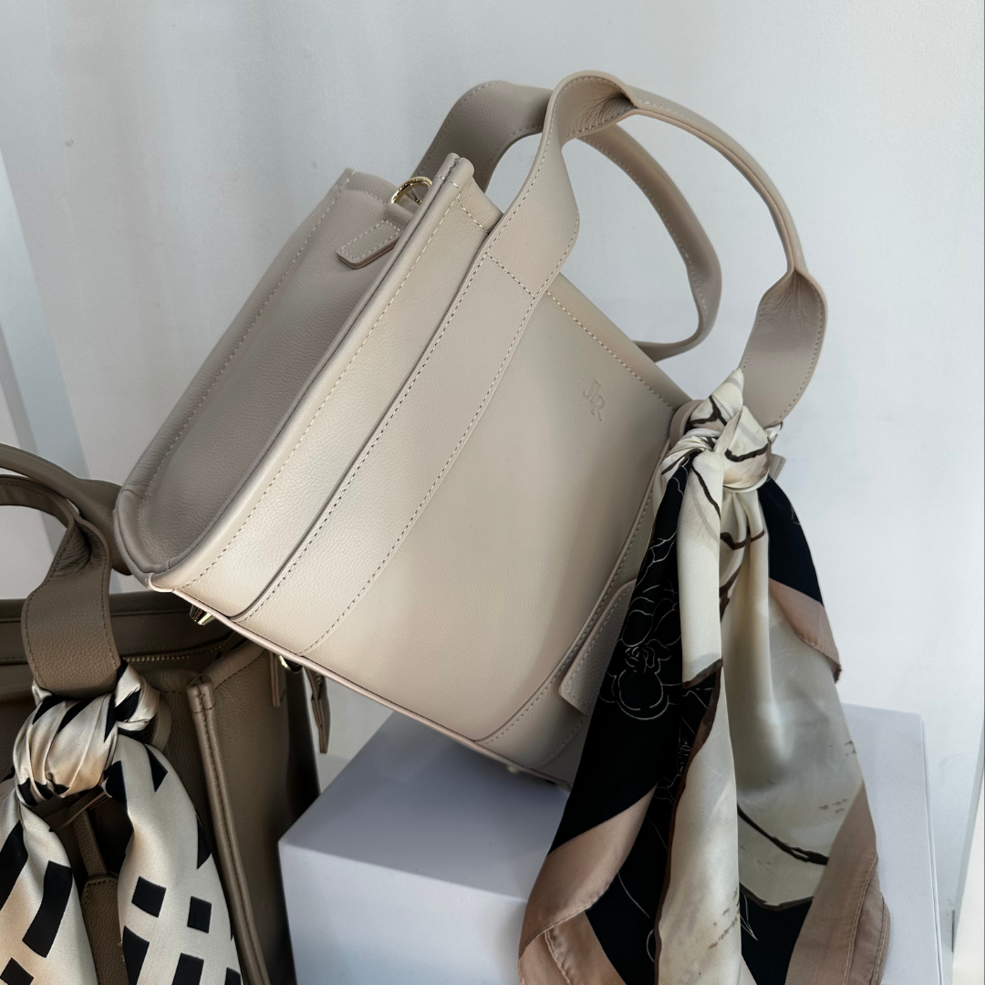 Mini Taylor luxe leather Tote bag Stone