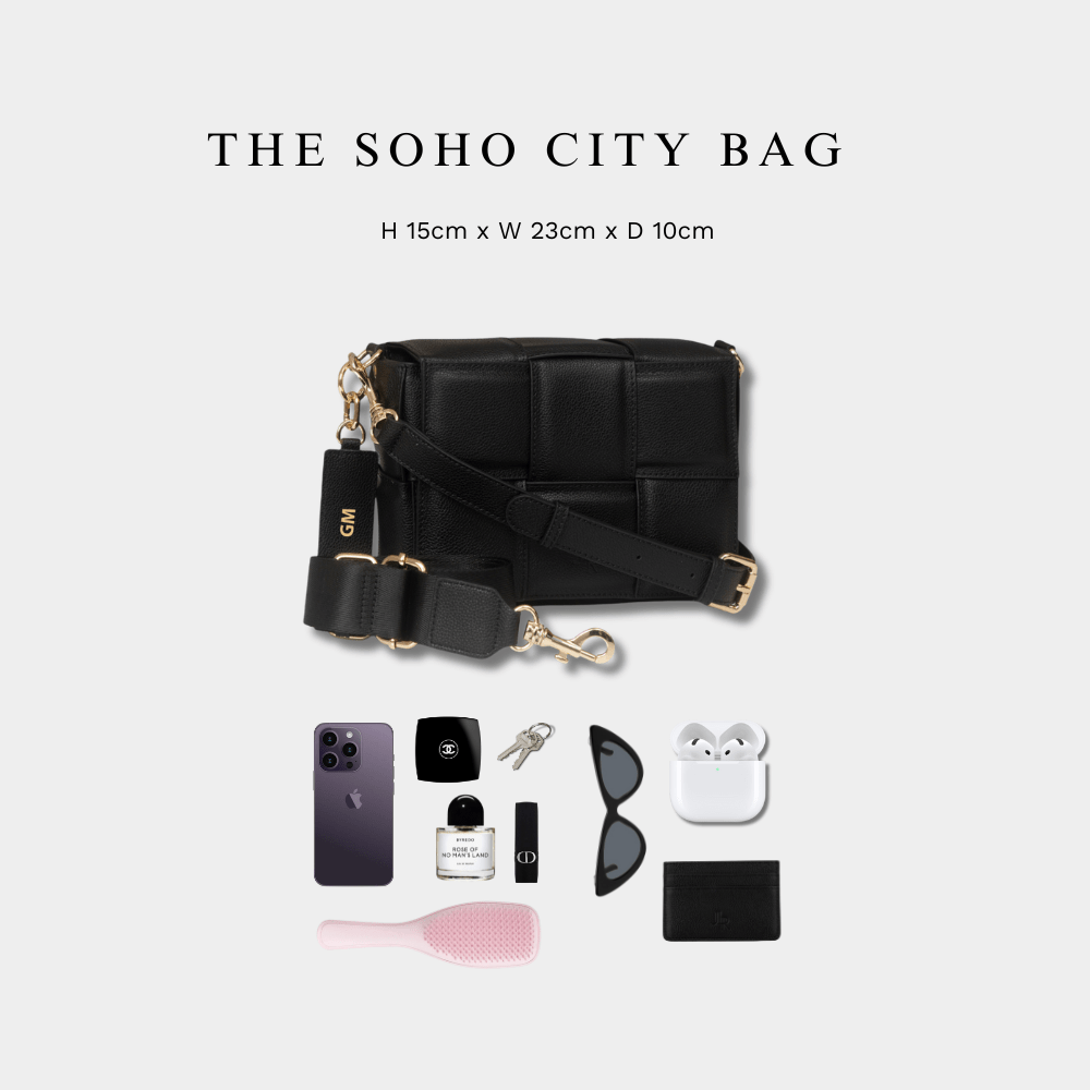 Soho city luxe leather bag Black