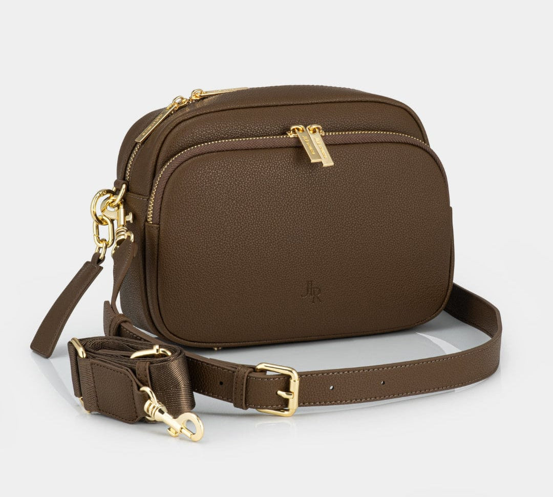 Chelsea Midi Crossbody Luxe Leather Bag - Chocolate Brown - JLR London