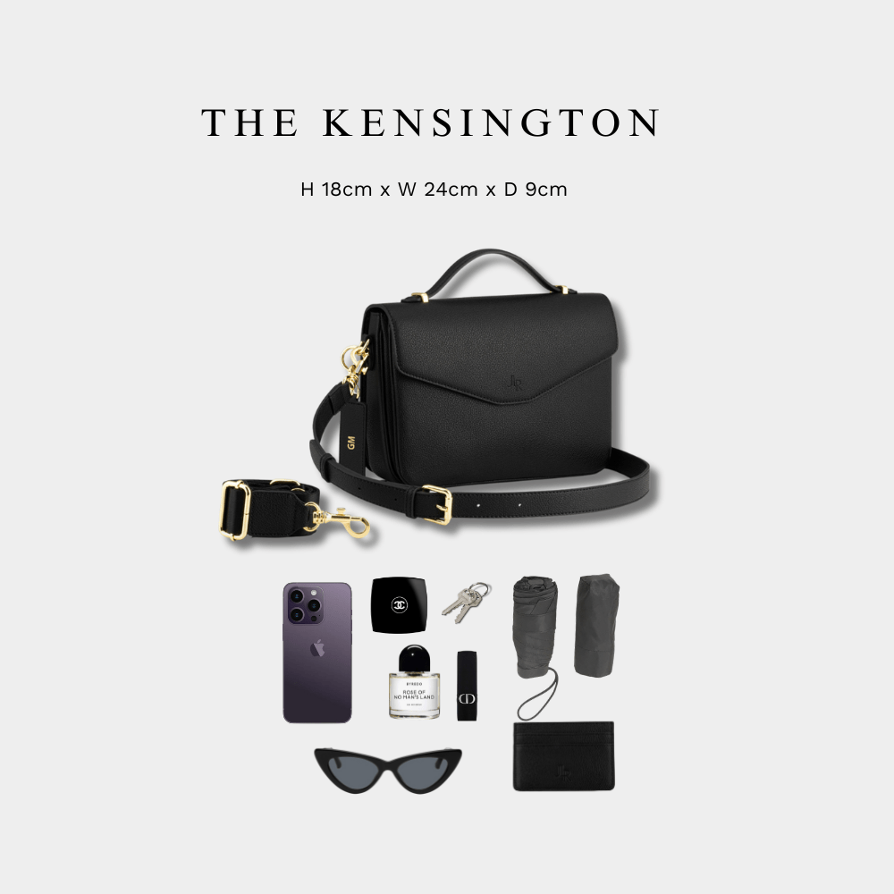 Kensington luxe leather top handle bag Black