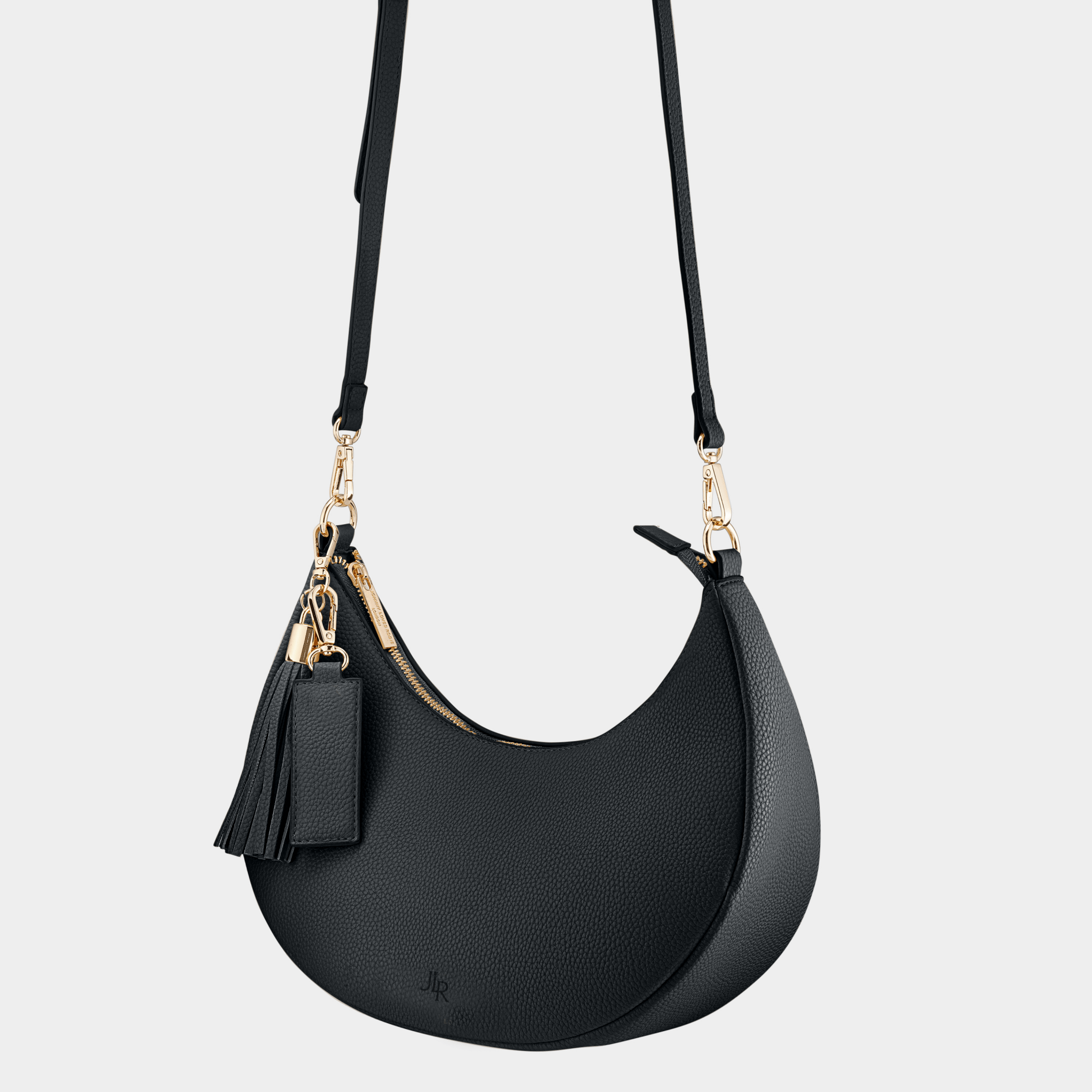 Rudy Midi Half Moon Bag - Black - JLR London