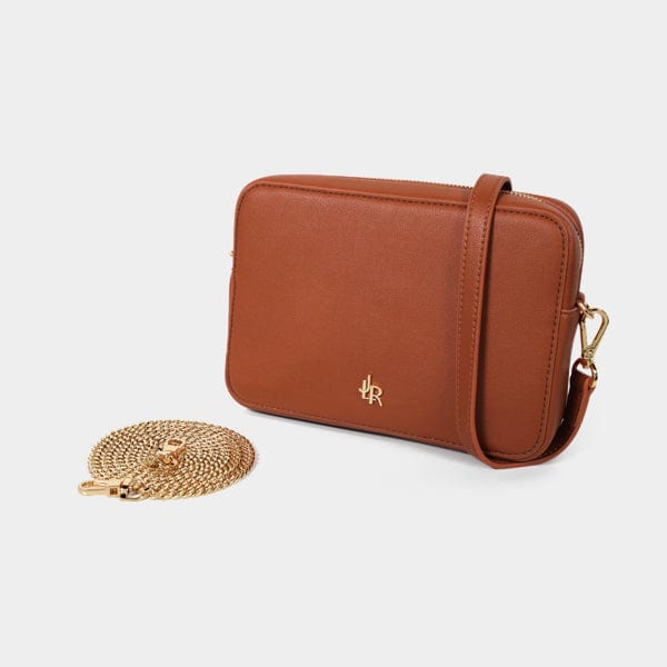 Tan Boston premium leather Crossbody Bag - Johnny Loves Rosie - JLR London