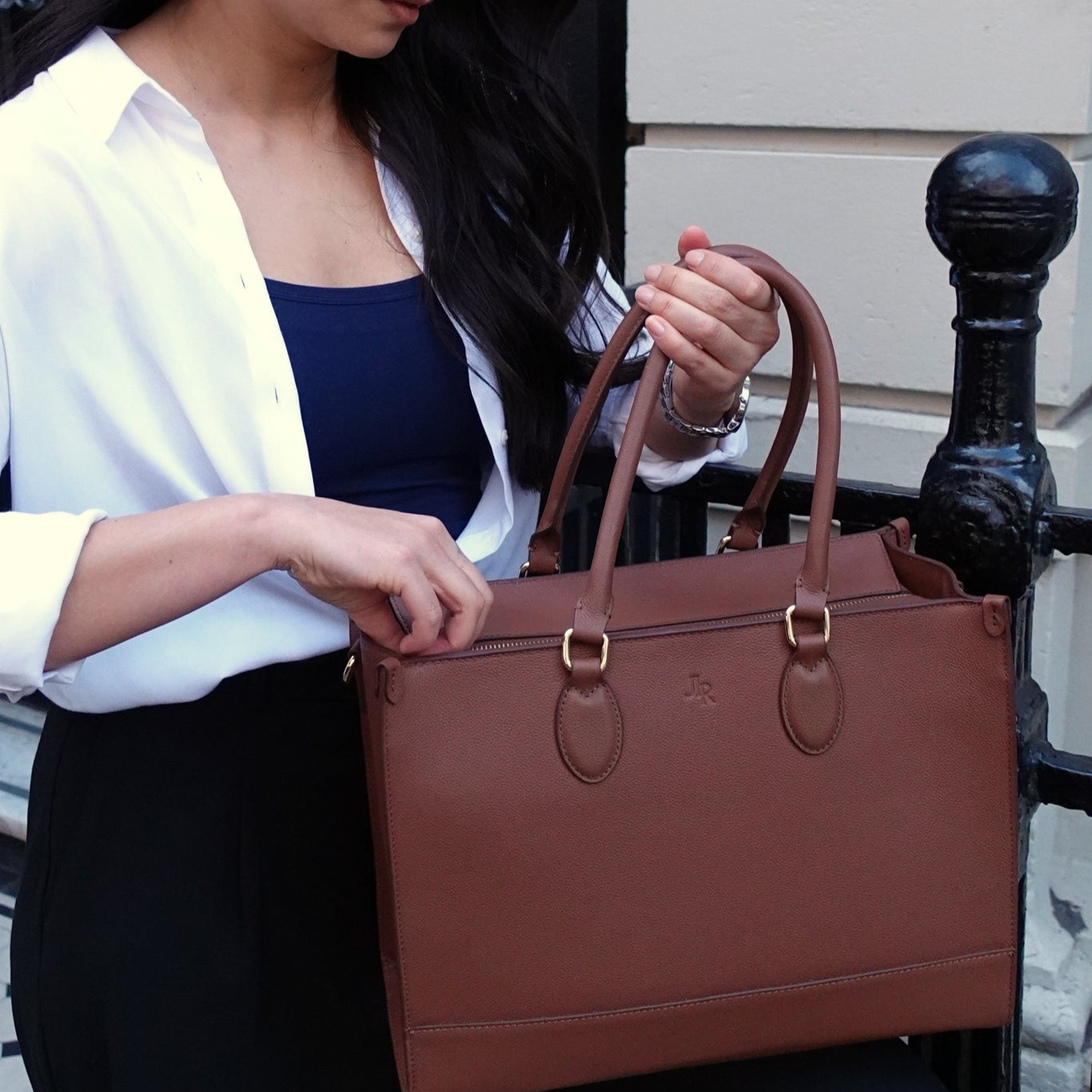 Luxe Leather Belgrave Work bag - Tan