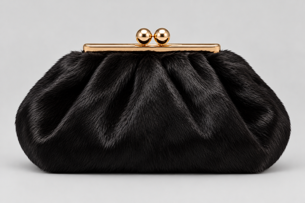 The Gigi Clutch - Black Pony leather