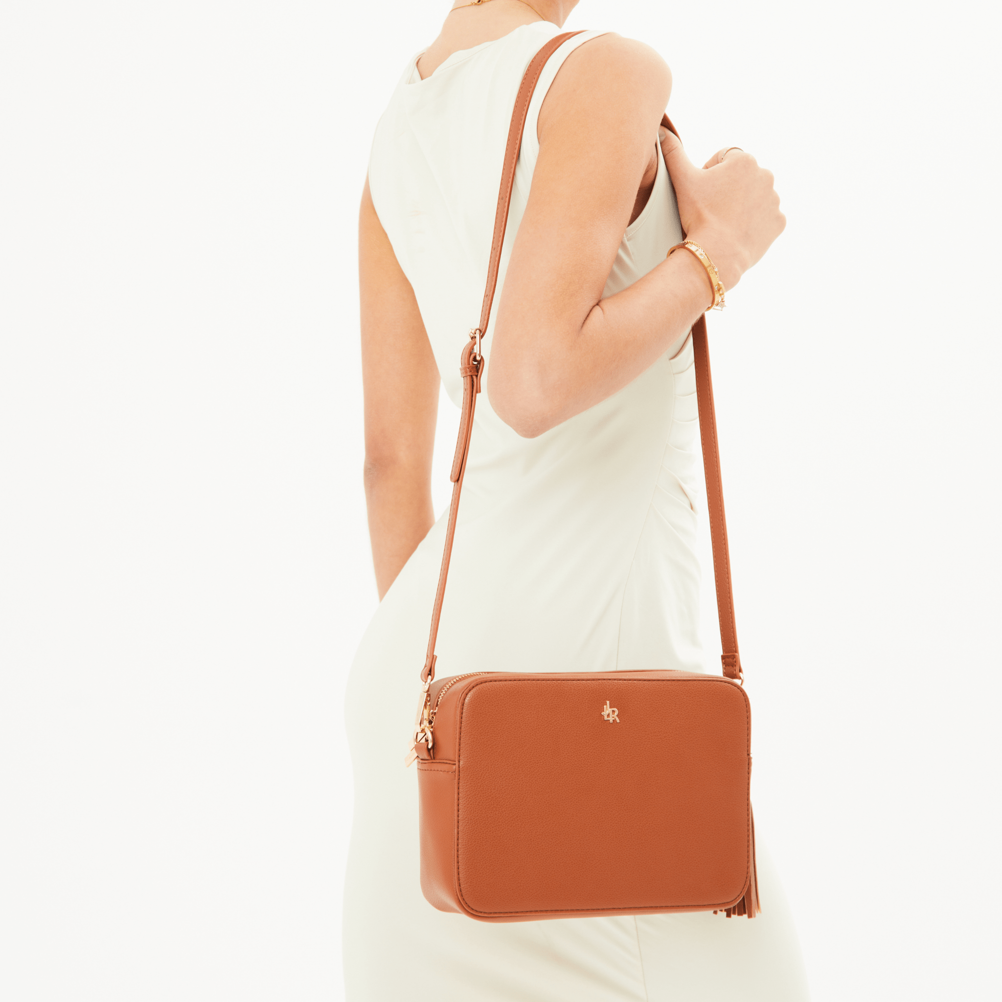 Tan Boston premium leather Crossbody Bag - Johnny Loves Rosie - JLR London