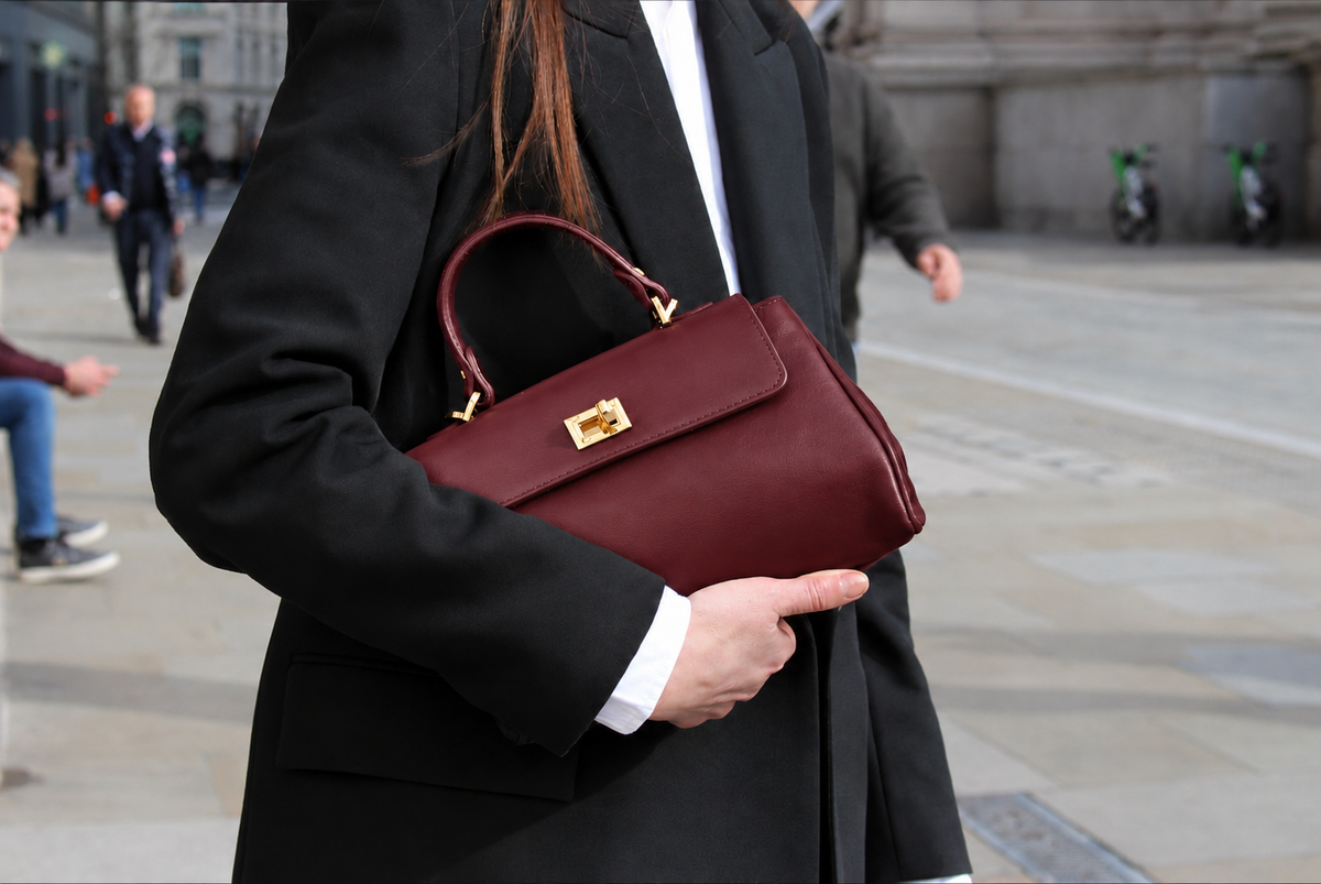 The Lucca Top Handle Tote - Burgundy Leather