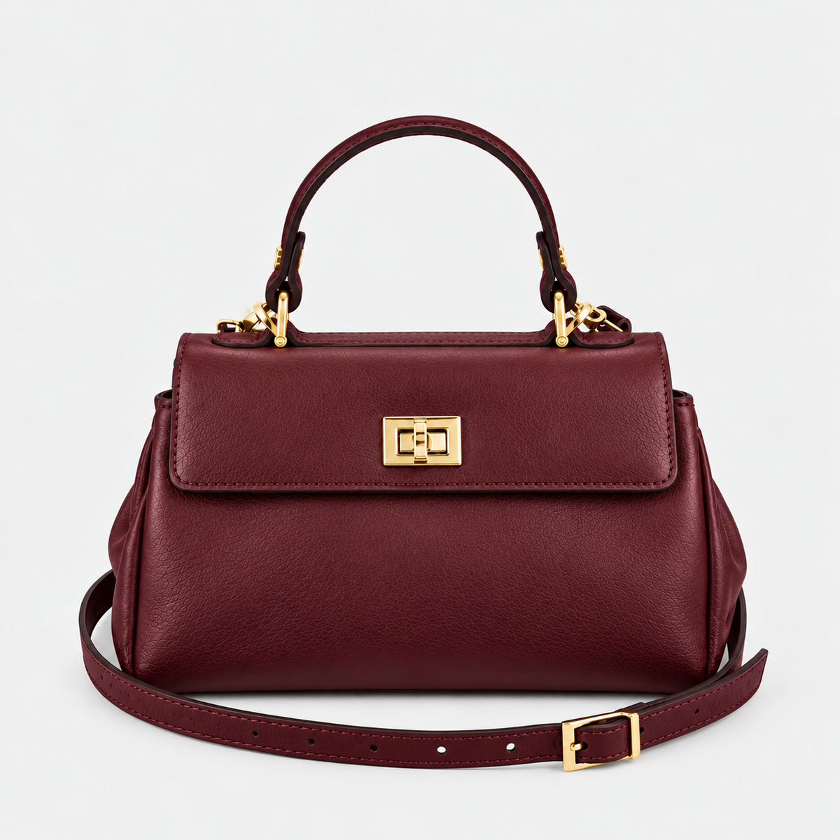The Lucca Top Handle Tote - Burgundy Leather