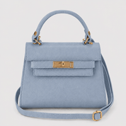 Elena Top Handle Luxe Leather Top Handle - Powder Blue - JLR London