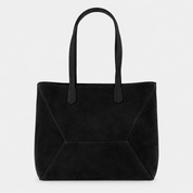 Antonio Large Luxe Leather and Suede Tote Bag - Black - JLR London