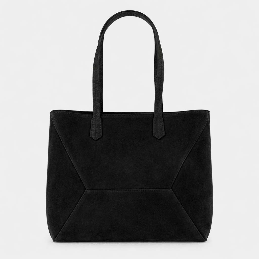 Antonio Large Luxe Leather and Suede Tote Bag - Black - JLR London