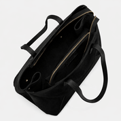 Antonio Large Luxe Leather and Suede Tote Bag - Black - JLR London