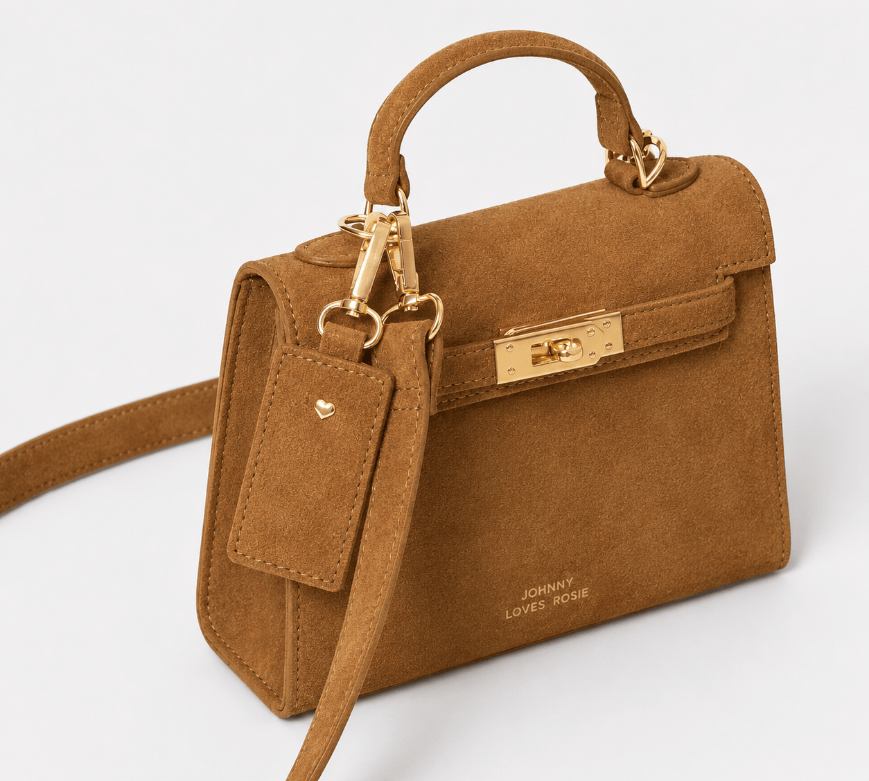 Willow Top Handle Tote Bag Tan Suede - Johnny Loves Rosie - JLR London