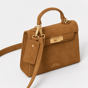 Willow Top Handle Tote Bag Tan Suede - Johnny Loves Rosie - JLR London
