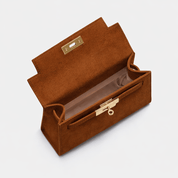 Willow Top Handle Tote Bag Tan Suede - Johnny Loves Rosie *Pre - Order* - JLR London