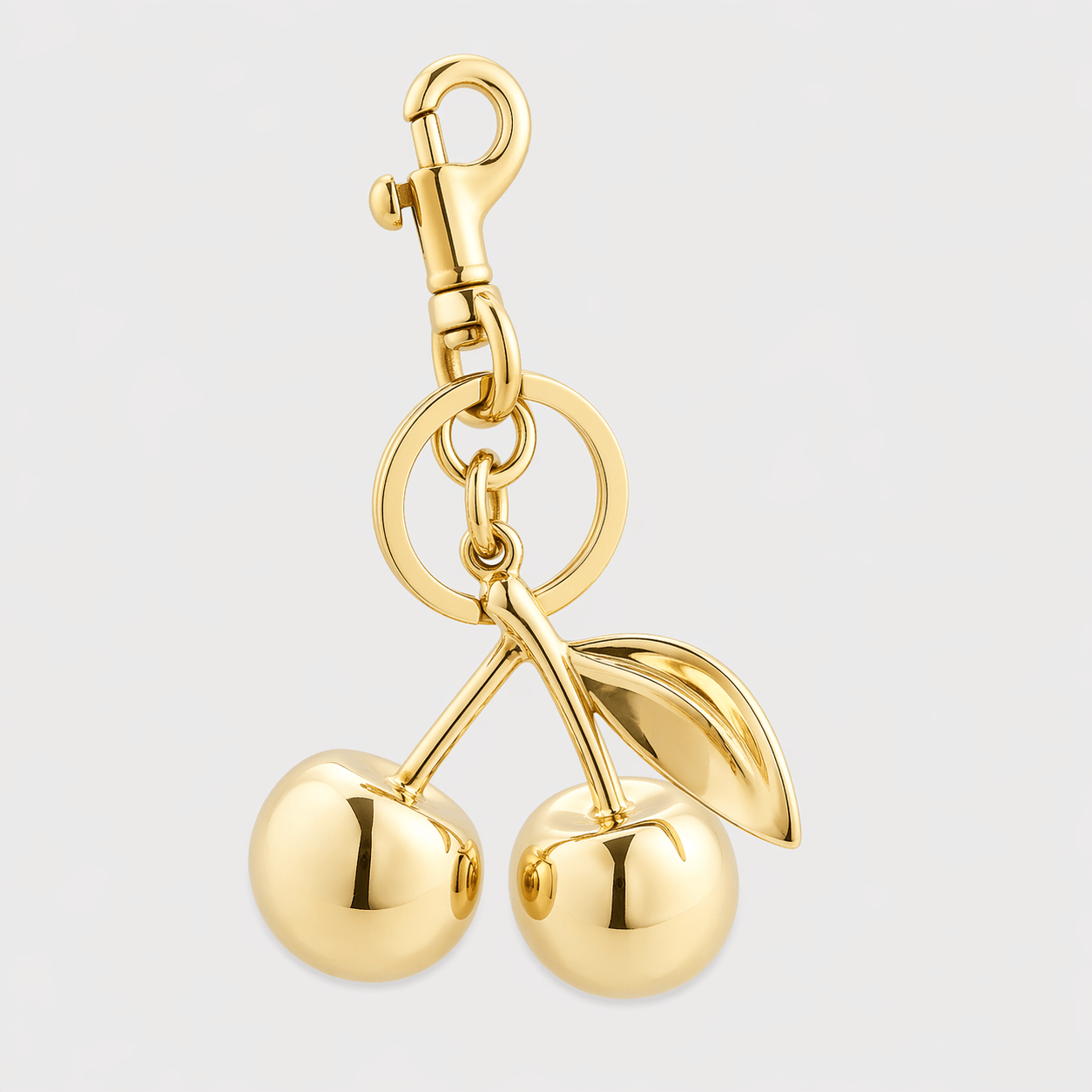 Gold Cherry Luxury Fruit keyring - JLR London
