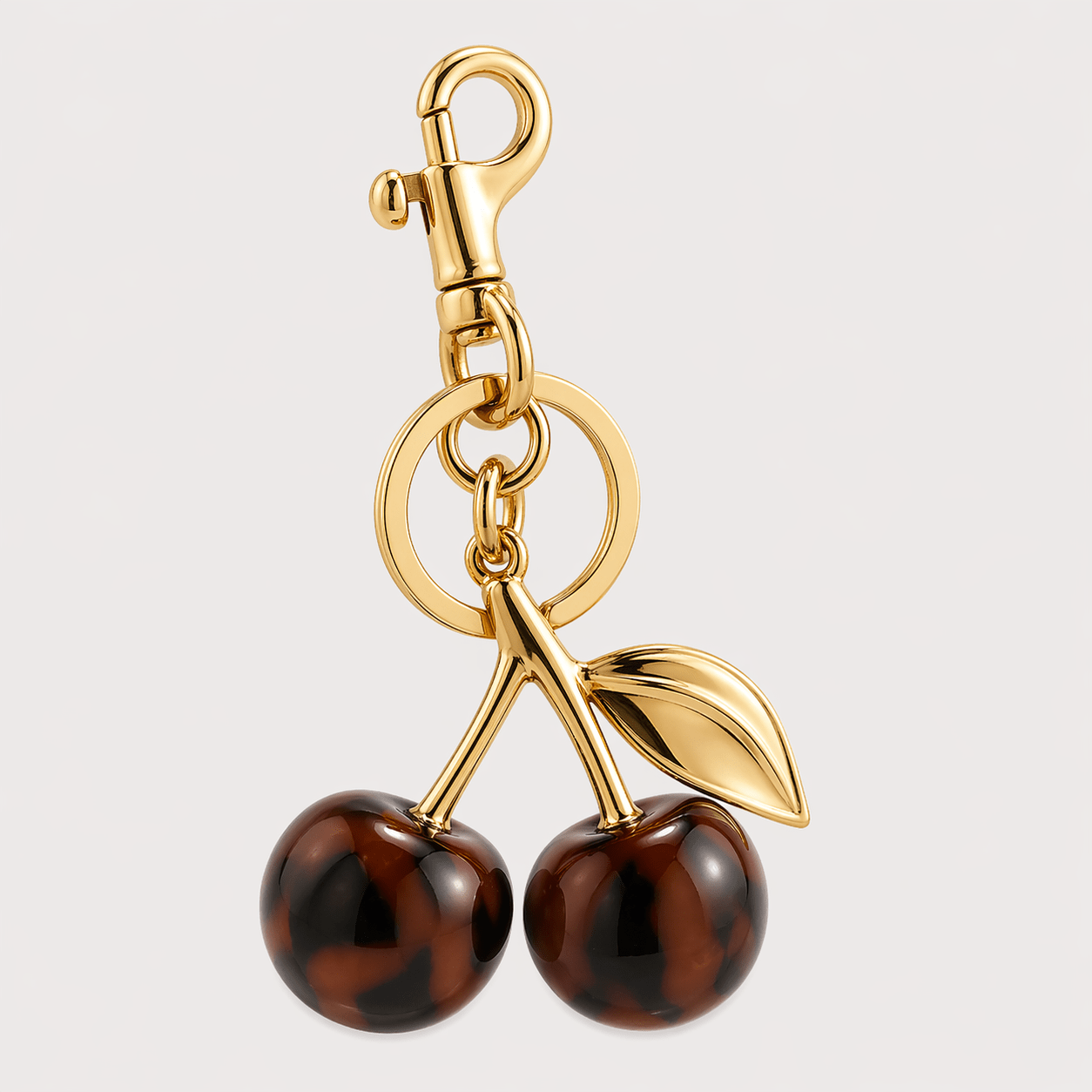 Dark Brown Cherry Luxury Fruit keyring - JLR London