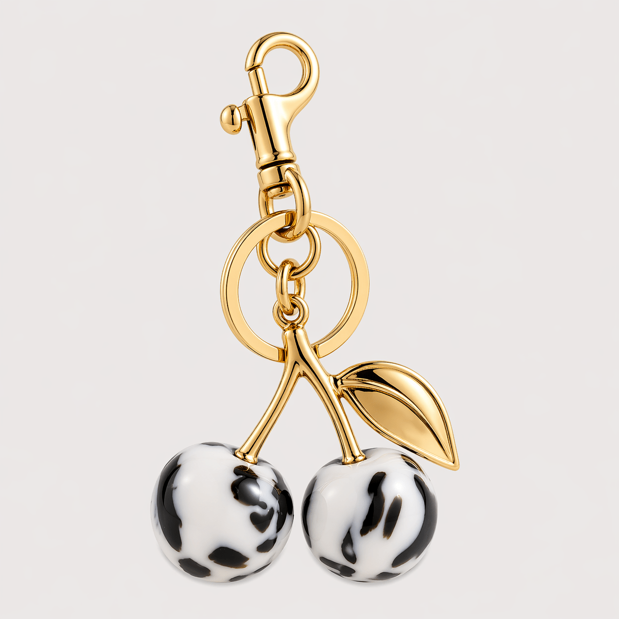 Black and White Cherry Luxury Fruit keyring - JLR London