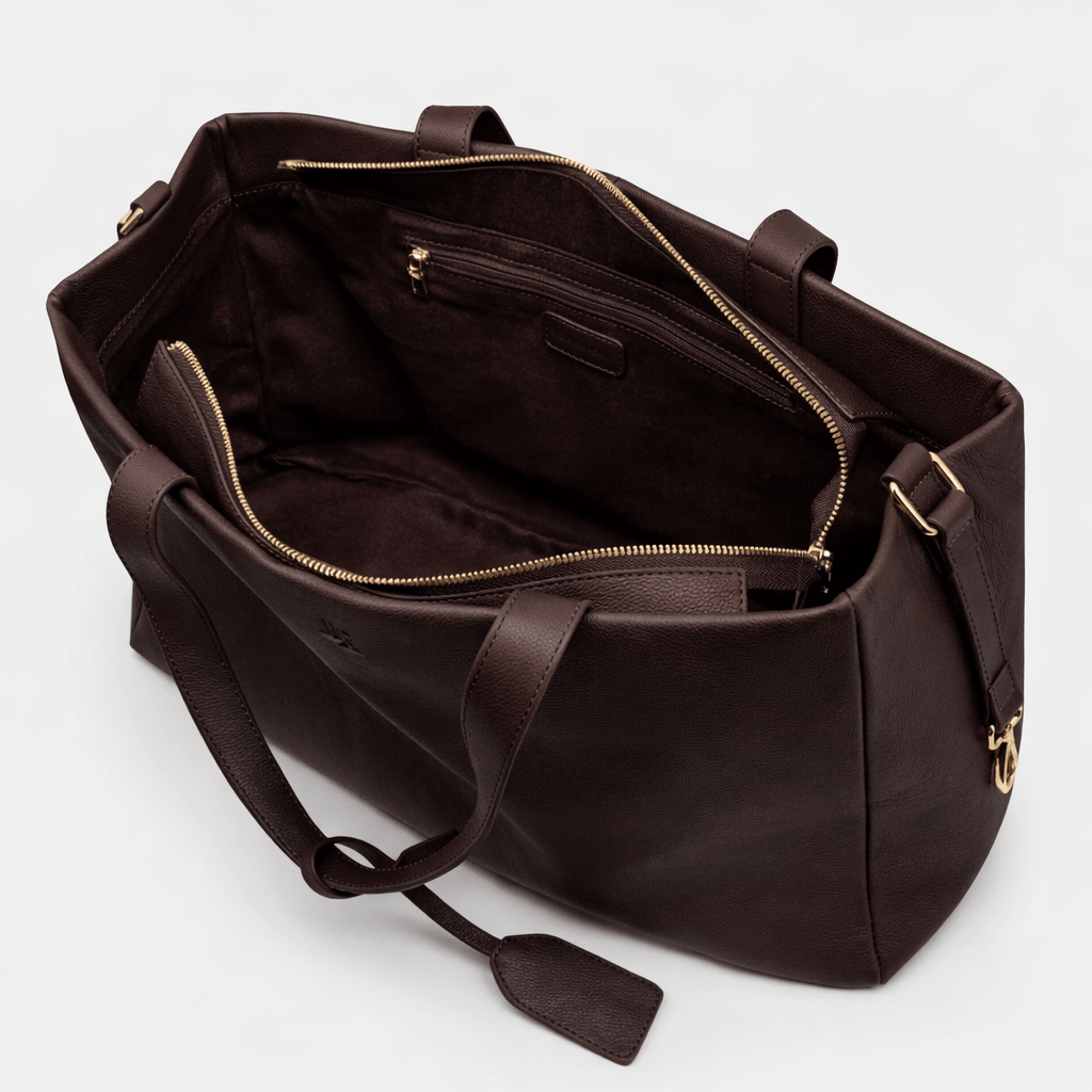 Stella Large Luxe Leather Tote Bag - Dark Brown *Pre - Order* - JLR London