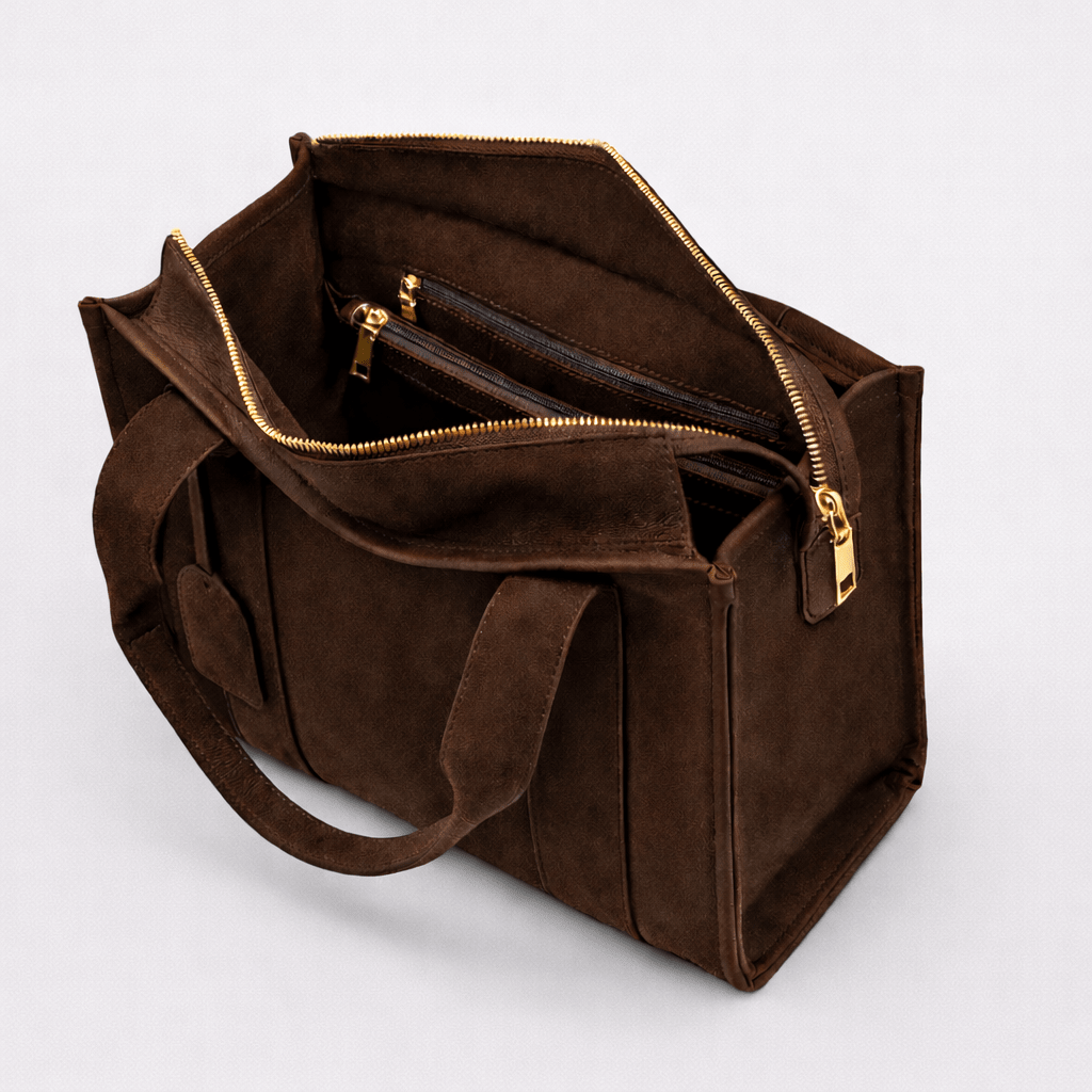 Medium Taylor Suede Tote bag - Chocolate Brown *Pre - order* - JLR London