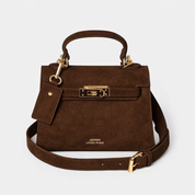Willow Top Handle Tote Bag Brown Suede - Johnny Loves Rosie *Pre - order* - JLR London