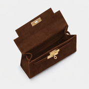 Willow Top Handle Tote Bag Brown Suede - Johnny Loves Rosie *Pre - order* - JLR London