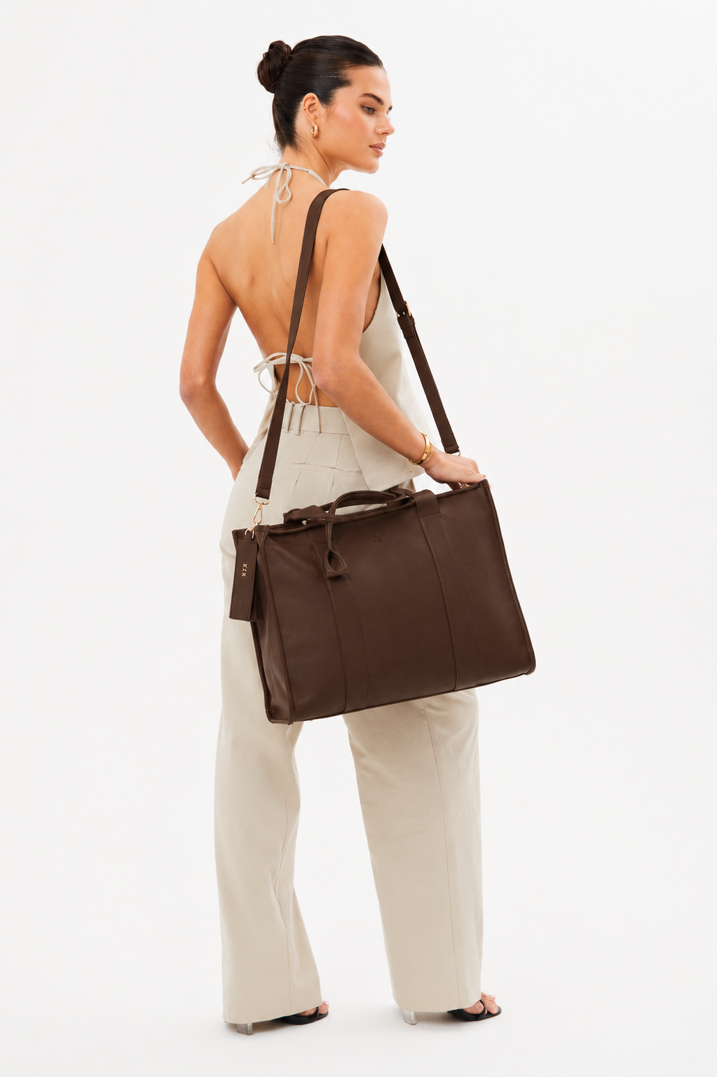 Maxi Taylor Tote Bag- Dark Brown