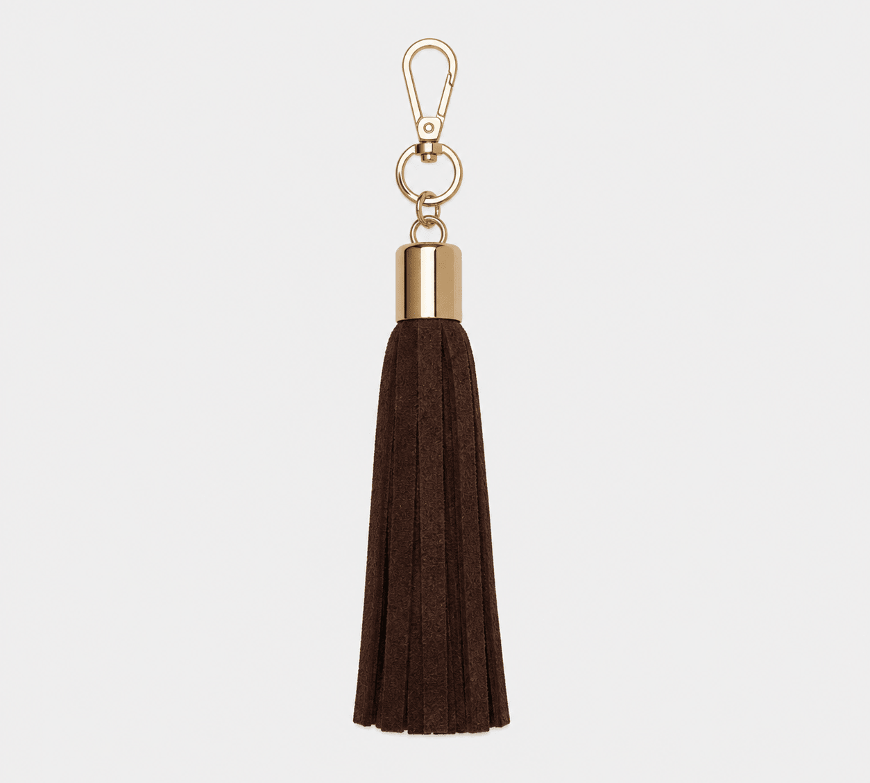 Dark Brown Suede Tassel Keyring - JLR London