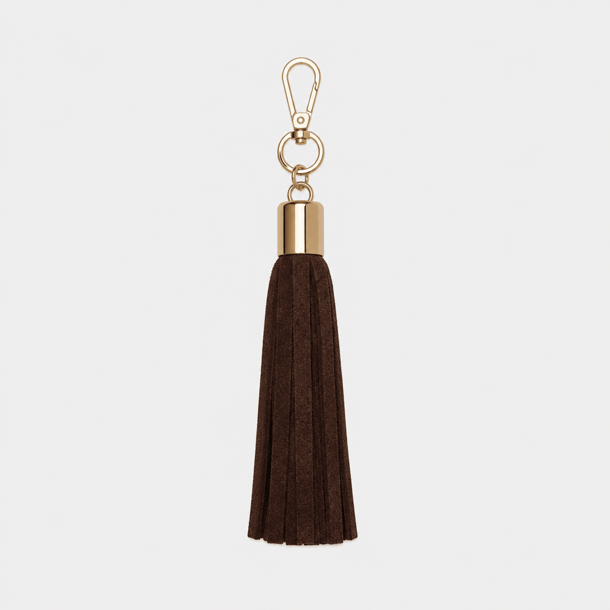 Dark Brown Suede Tassel Keyring - JLR London