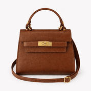 Elena Top Handle Luxe Leather Tote Bag - Tan - JLR London