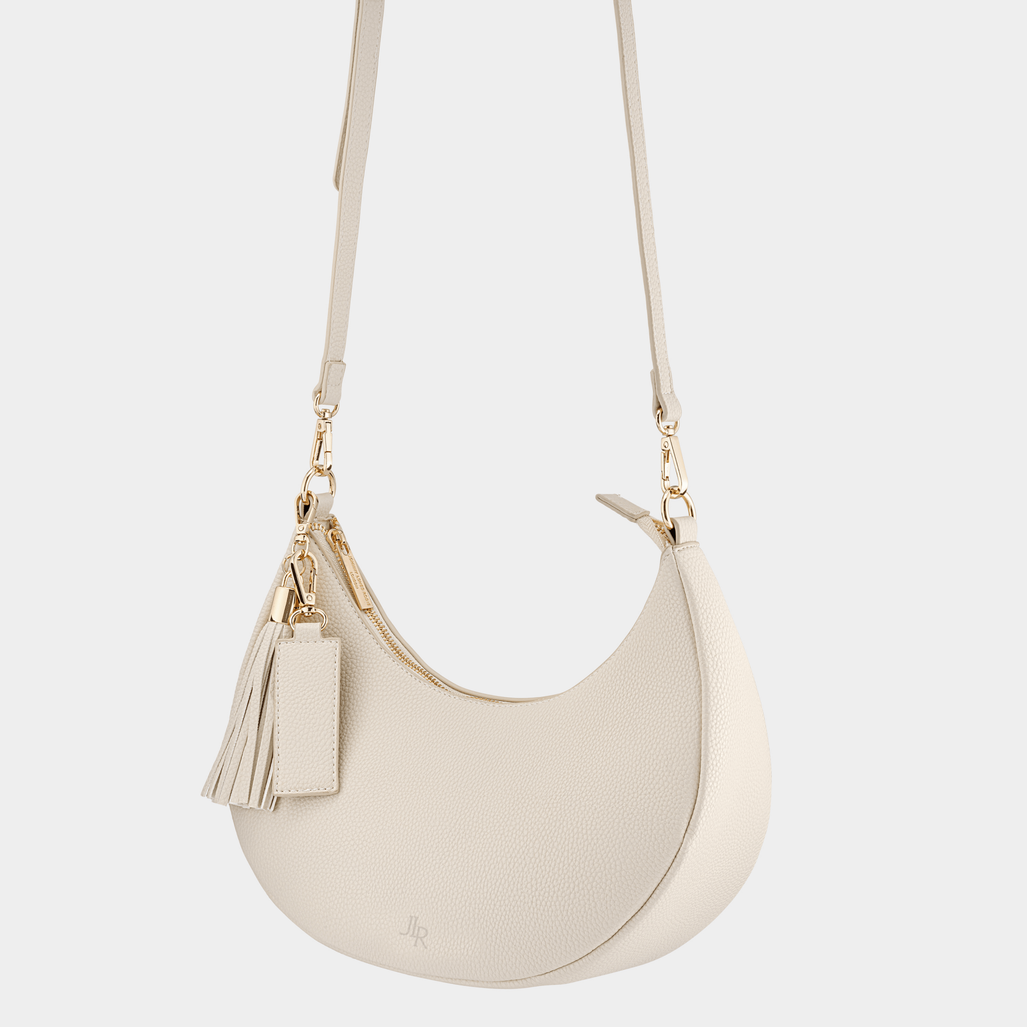 Rudy Midi Half Moon Bag - Ecru - JLR London