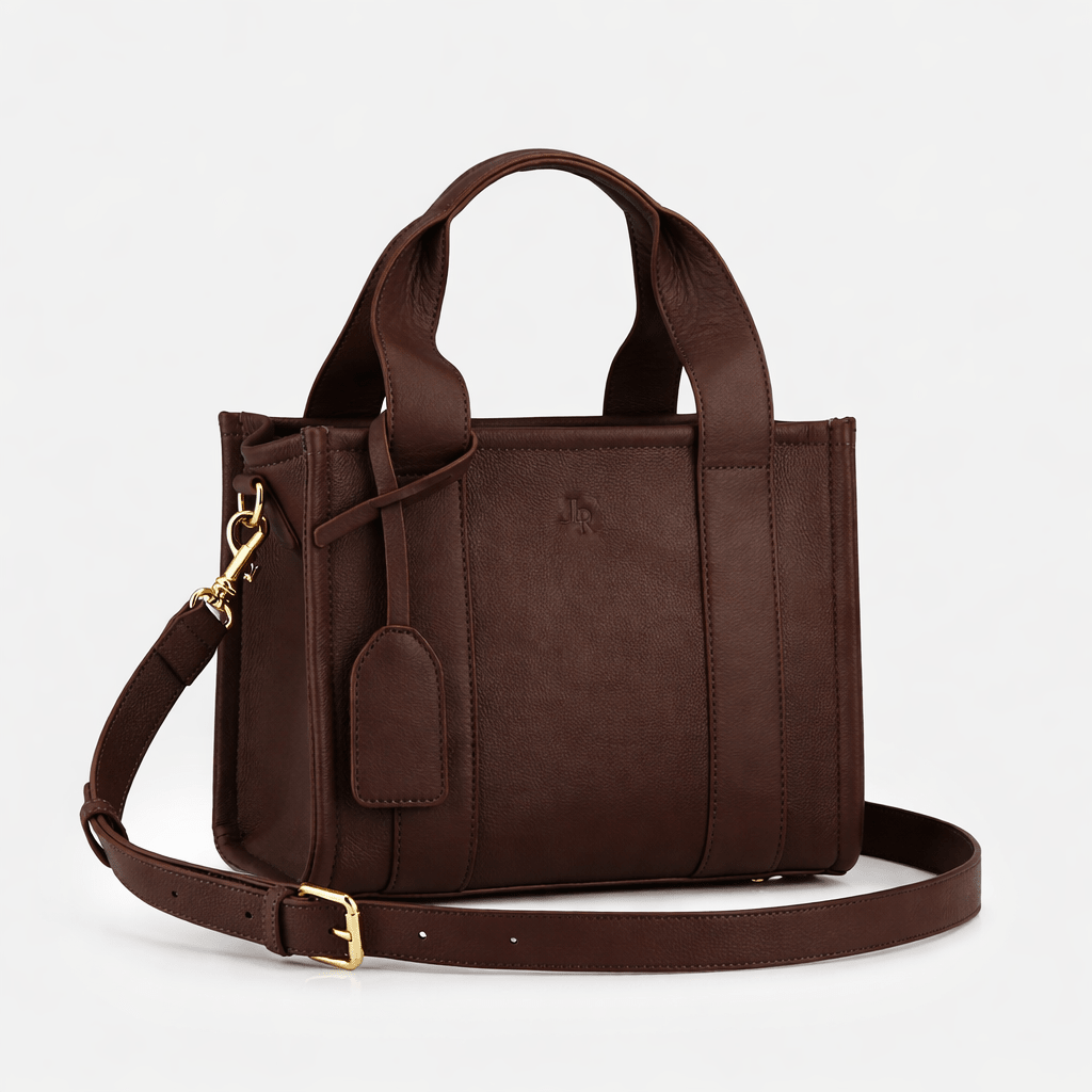 Mini Taylor Tote Bag Dark Brown Vegan Leather *Pre - Order* - JLR London