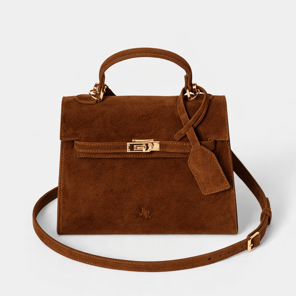 Richmond Top handle bag Tan Suede - JLR London